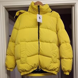 ADD Down Yellow Puffer Coat Jacket Sz XS Men's NWT